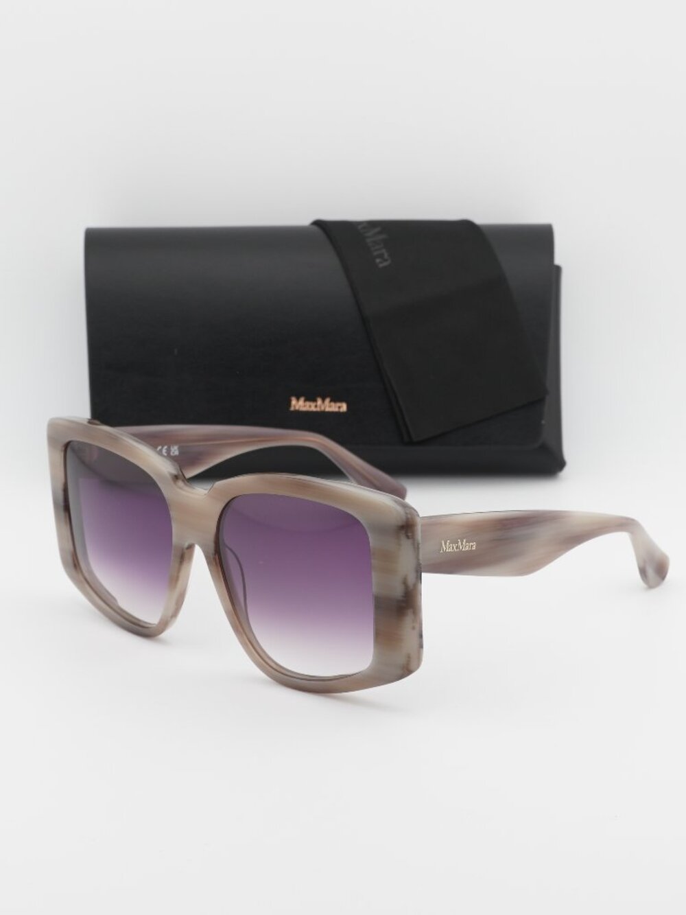 Max Mara GLIMPSE6 MM0098 60Z Butterfly Sunglasses - Beige / Violet